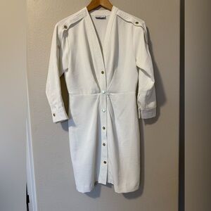 Like new Sandro Cream Button Up Dress size US Small (4-6)